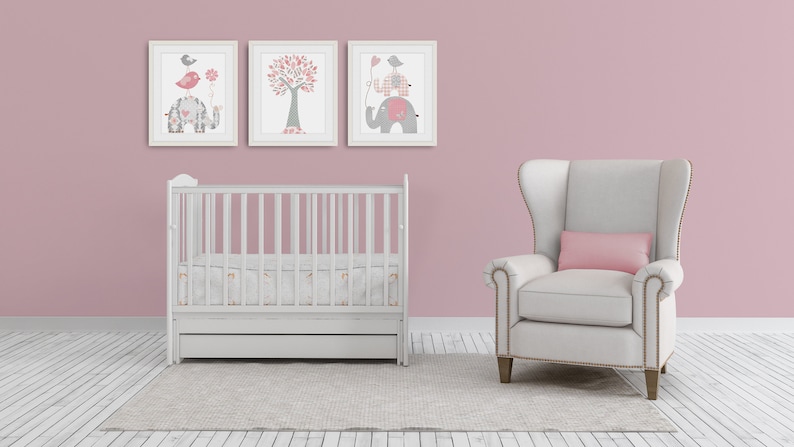 pink nursery art