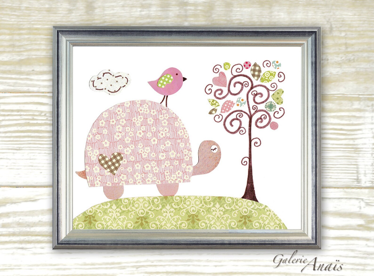 Baby Girl Nursery Decor Turtle nursery art bird nursery wall Etsy