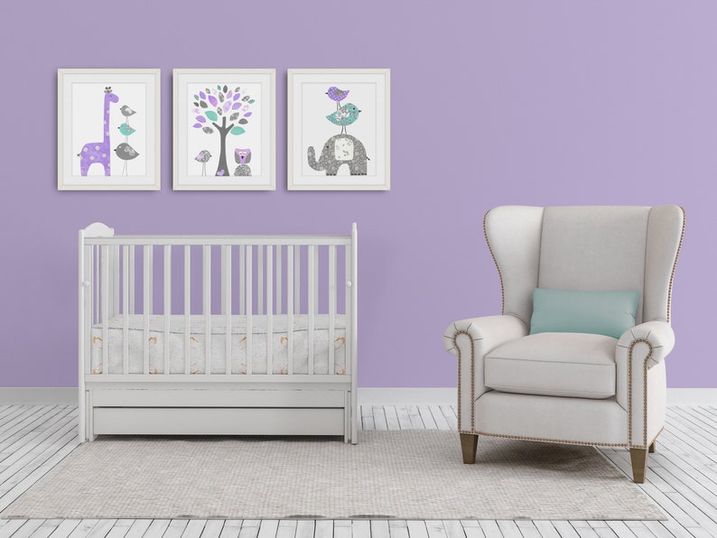 purple baby room decor