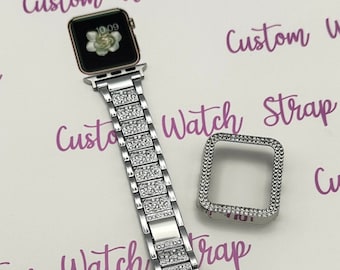 Bling Silver Metal Apple Watch Band Strap Bracelet for 38mm 40mm 41mm 42mm 44mm 45mm 49mm Apple Watch Series 1 2 3 4 5 6 7 8 9 10