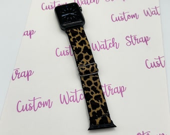Leopard Pattern Fabric Apple Watch Band Strap Bracelet for 38mm 40mm 41mm 42mm 44mm 45mm 49mm Apple Watch Series 1 2 3 4 5 6 7 8 9