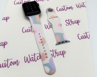 Pastel Cute Silicone Apple Watch Band Strap Bracelet for 38mm 40mm 41mm 42mm 44mm 45mm 49mm Apple Watch Series 1 2 3 4 5 6 7 8 9 10
