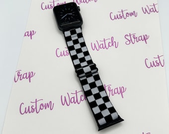 Checkered Fabric Apple Watch Band Strap Bracelet for 38mm 40mm 41mm 42mm 44mm 45mm 49mm Apple Watch Series 1 2 3 4 5 6 7 8 9