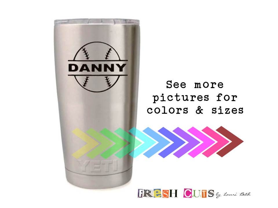 Yeti Cup Decal Baseball Softball Sports Personalized Name Etsy