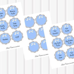 Baby Boy Shower Mommy Mom to Be Corsage Pin Blue Glitter Plus Vips ...