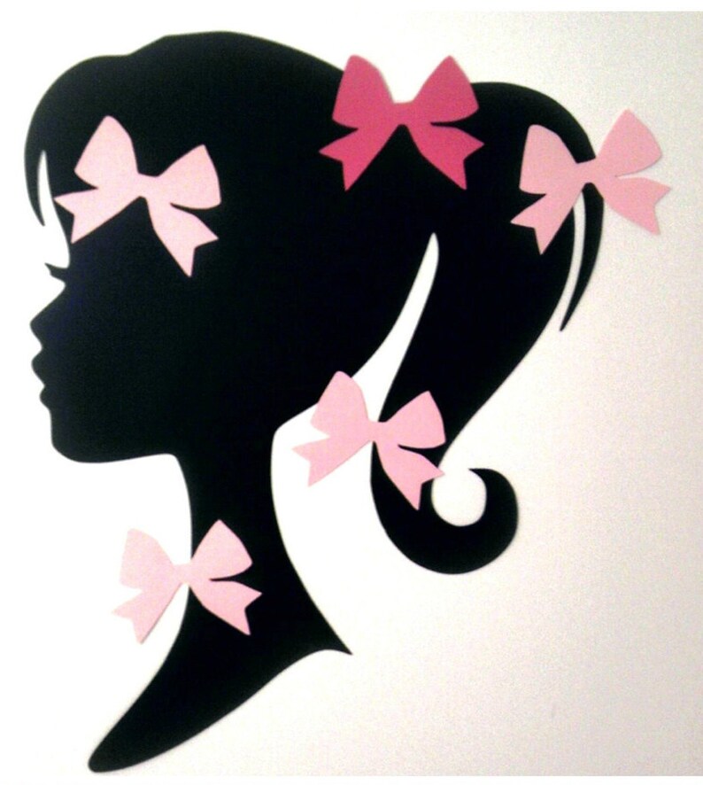DIY Printable Pin The Bow On Fashion Doll Girl Silhouette Game Glam Birthday Party Game Instant Download