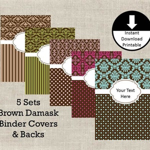 Spinacz do drukowania dokumentów biurowych nauczyciela studenta Brown-Pobierz edytowalny PDF z możliwością edycji, zestaw 5