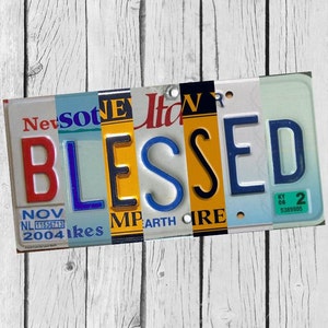 License Plate Art Sign Blessed DIY Gift Full Size Wall Art PDF and PNG Printable Instant Download