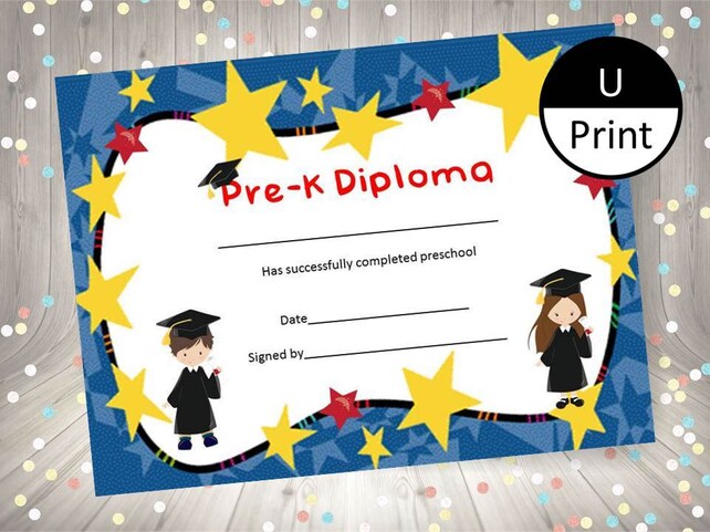 pre k graduation child kid diploma certificate award diy party printable pre k graduation certificates