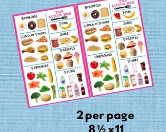 Printable Pretend Play Food Menu Pictures of Food Restaurant Menu
