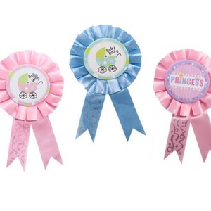Baby Boy Shower Mommy Mom to Be Corsage Pin Blue Glitter Plus Vips ...
