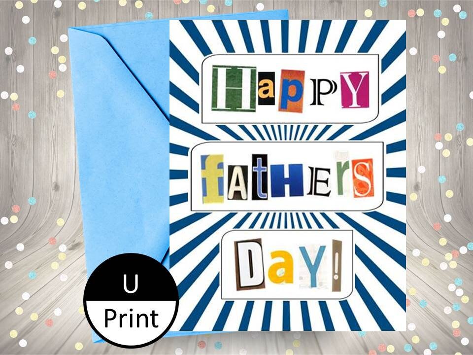 Printable Card Fathers Day Magazine Cutout Ransom Letters From Etsy