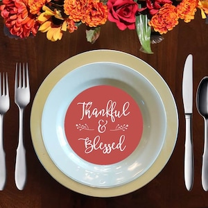 Printable Thanksgiving Tablescape Plate Place Setting Layer Thankful and Blessed Decoration DIY Home Decor Digital Art Instant Download