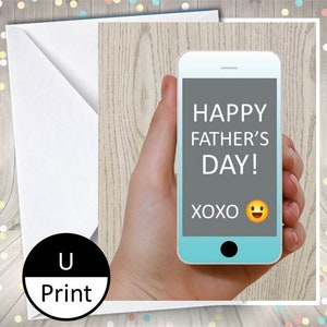 印刷可能なカード 面白い父の日の携帯電話のテキストメッセージ 娘から息子から子供から DIY PDF Jpeg PNG デジタル インスタントダウンロード