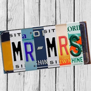 License Plate Art Sign Mr Mrs DIY Wedding Gift Full Size Wall Art PDF and PNG Printable Instant Download