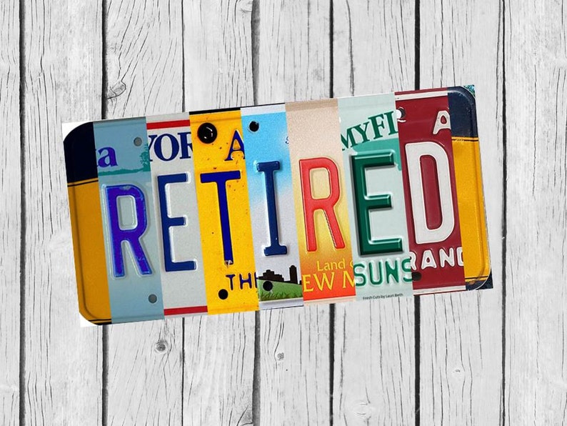 License Plate Art Sign Retired DIY Gift Full Size Wall Art PDF Etsy