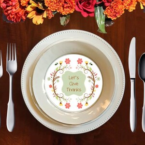 Printable Thanksgiving Tablescape Plate Place Setting Layer Decoration Let&#39;s Give Thanks DIY Home Decor Digital Art Instant Download