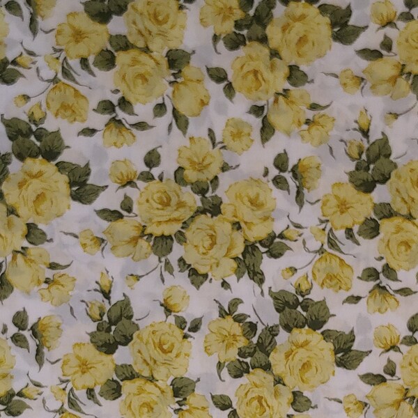 Yellow Rose Fabric Etsy