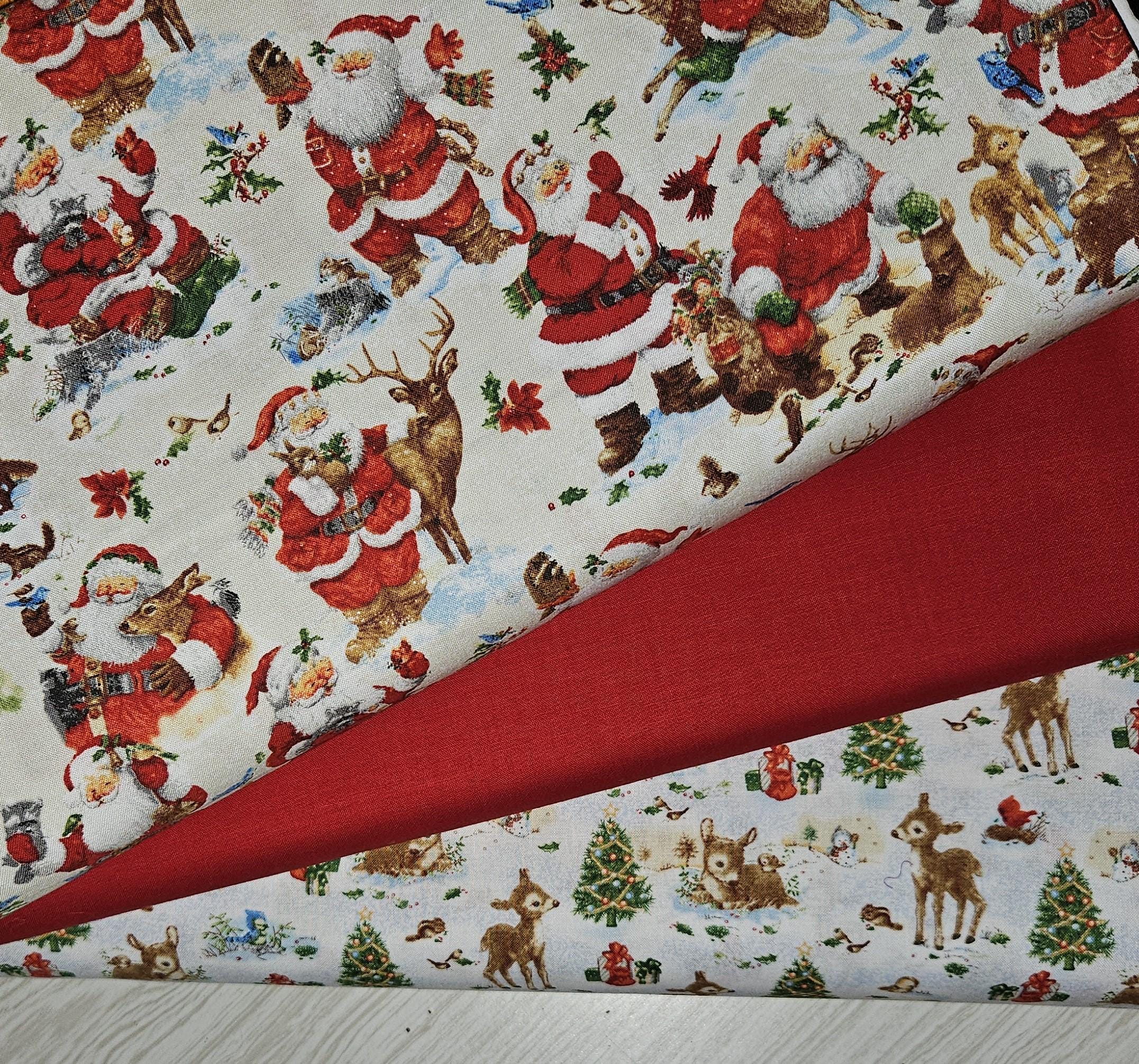 Christmas Fabric Santas Friends HENRY GLASS Quilters Cotton Half Yard BTHY