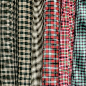 HOMESPUN Cotton Fabric Plaid Check 44&quot; Wide By The Yard