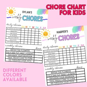 Customizable Chore Chart for Kids