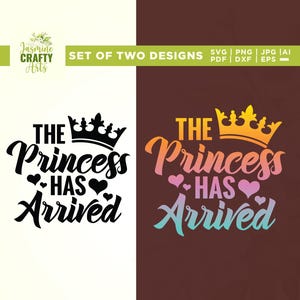 De prinses is aangekomen Svg, babymeisje Onesie ontwerpen, Cricut, sublimatie, Baby Girl Svg Design, commercieel gebruik, pasgeboren meisje Svg, opstrijkbaar