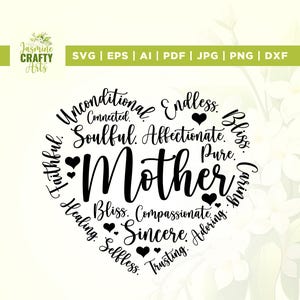 Mother SVG, Mom SVG, Mother&#39;s Day Svg, Mom Gift Svg, Word Art SVG, Mom Quote Svg, Cricut, Sublimation, mama Svg, Instant Download, Mom Svg