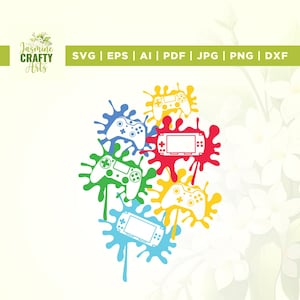 Lustiges Gaming-Svg, Cricut, Sublimation, Videospiel- Controller Color-Pop-Svg, Game Player, Cooles Geschenk für Gamer, Silhouette, Vinyl, zum Aufbügeln