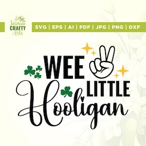 Wee Little Hooligan Svg, St Patricks Day Svg, Kids St Patricks Svg, Cricut, Sublimation Shamrock Svg, Lucky Clover Svg, Png, Svg, Silhouette