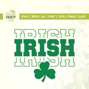May include: Green and white graphic design with the text "TDIRISH" and a shamrock.