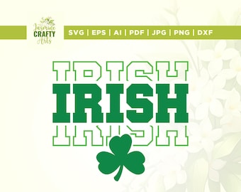 May include: Green and white graphic design with the text "TDIRISH" and a shamrock.