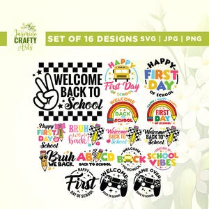 Happy First Day Of School Svg Bundle, School Life Svg, Cricut, Sublimation, School Svg, Back To School Svg, Teacher Svg, School Quote Svg