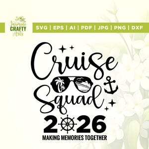 Diseño SVG para crucero familiar 2026, viaje a la playa (descarga digital)