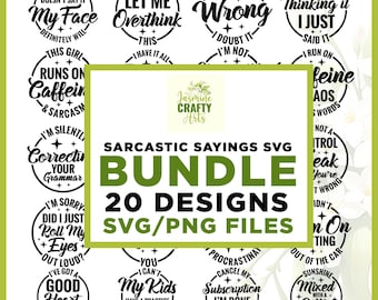 Sarcastische gezegden SVG-bundel, grappige beker Svg, Overthink SVG, Cricut, sublimatie, Tumbler Sayings, May Be Wrong Svg, Tumbler & shirt ontwerpen