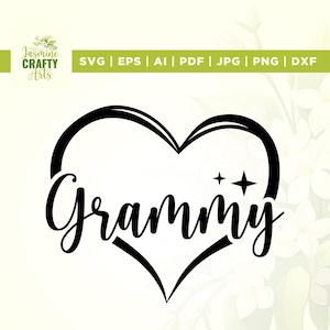 Grammy hart Svg, grootmoeder Svg, Cricut, sublimatie, Moederdag Svg, handgetekende hart Svg, instant digitale download, cadeau idee Svg