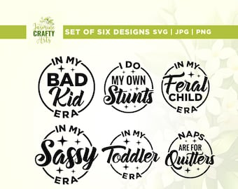 Pacchetto di file SVG divertenti per bambini piccoli, Kids Era Designs (download digitale)