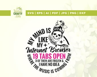 My Mind Is Like Internet Browser SVG, Funny Sarcastic Cut File (Digital Download)