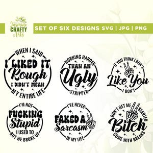 Sarcasmo SVG, Humor adulto SVG, Cricut, sublimación, Paquete de diseños SVG, Sarcasmo SVG, Paquete SVG, Humor adulto PNG, Silueta, Archivo de corte, vinilo