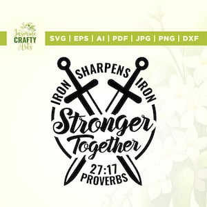 Samen sterker ijzer verscherpt ijzerspreuken 27:17 svg, Cricut, sublimatie, mannenretraite svg, mannen ministerie svg, vrouwenretraite svg