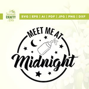 Encuéntrame a medianoche Onesie Svg, Mono divertido svg, Cricut, Sublimación, Mono para bebé recién nacido Svg, Ropa de bebé png, Regalo divertido para recién nacido, Vinilo