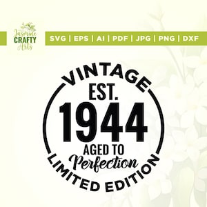 Svg de edición limitada vintage, Svg de 80.° cumpleaños, Svg de 80.° cumpleaños, Cricut, Sublimación, Svg de abuelo, Svg de anciano, Svg de añejado a la perfección, Vinilo