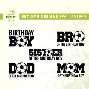 Pacote de aniversário de futebol para família Svg, Soccer Boy Svg, Soccer Mom Svg, Cricut, Sublimação, Basketball Dad Svg, Sports Svg, Passar a ferro, Silhouette