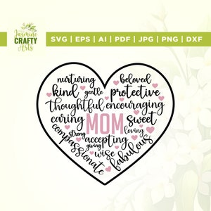 Mom heart svg, Mom svg, Shirt, Mama svg, Heart svg, Mother svg, Mother’s Day svg, Typography svg, SVG, PNG, EPS, Dxf, Download, Cricut svg
