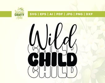 Wild Child SVG, Lightning Bolt Toddler Design (Digital Download)