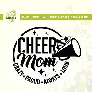 Cheer Mom SVG, Cheer Mom Shirt Svg, Cricut, sublimação, Game Day Svg, Mom Mode Svg, Mãe de Meninas Svg, Sports Mom Svg, Dia das Mães Svg
