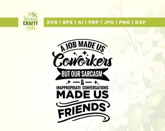 SVG de regalo navideño para compañeros de trabajo, El trabajo nos hizo amigos, Cricut, Silhouette (Descarga digital)