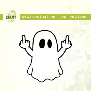 Ghost Middle Finger svg, Cricut, sublimation, Ghost svg, Middle Finger svg, Halloween Svg, Cute Ghost Halloween Svg, Silhouette, Cut file