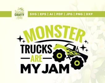 Monster Trucks Are My Jam Svg, Monster Svg, My Jam Svg, Cricut, Sublimacja, Monster Truck Boy Shirt Design, Boy Loves Monster Trucks Svg