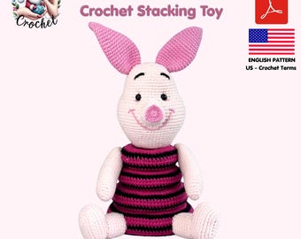 Piglet Crochet Pattern, Montessori Crochet Stacking Toy, Amigurumi ...
