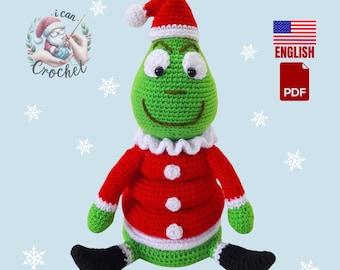 Patrón de crochet para apilar el Grinch: Amigurumi navideño (Patrón PDF)